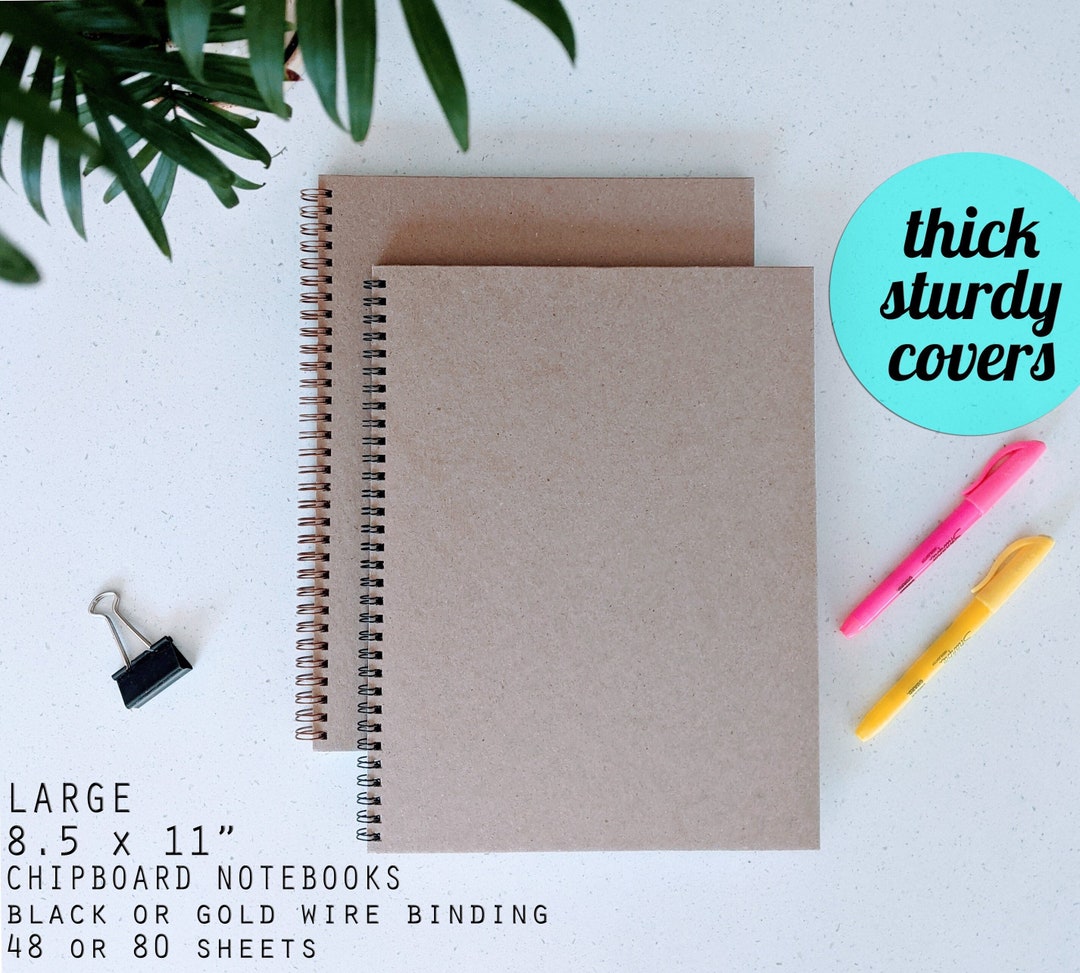 Large Wire Bound Chipboard Notebooks 8.5 X 11 / Journals Etsy