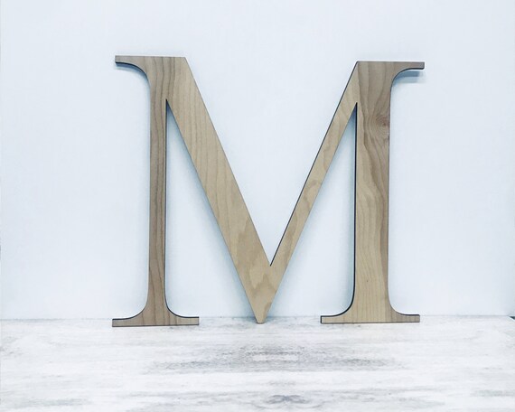 Single Letter Wooden Monogram Large Wooden Letters Wood Etsy