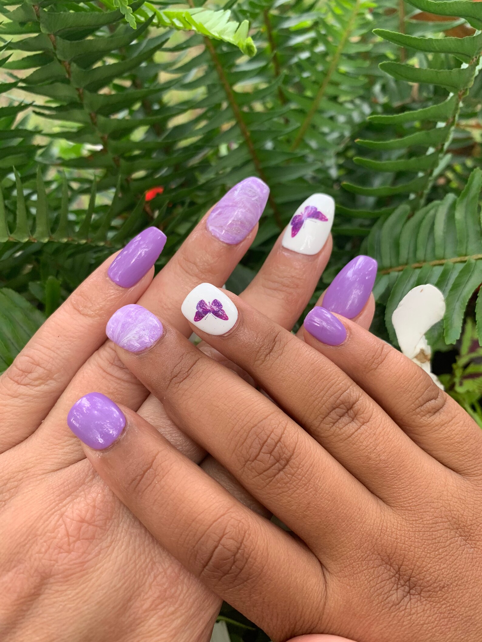 Kids press on nails/purple butterfly fake nails Etsy