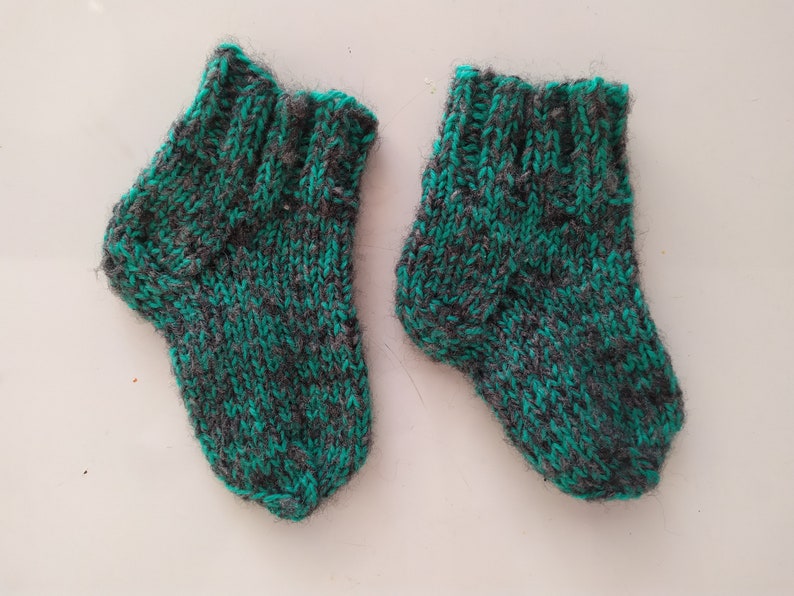 Baby knitted socks Unisex Handmade Birthday gift Christmas image 3