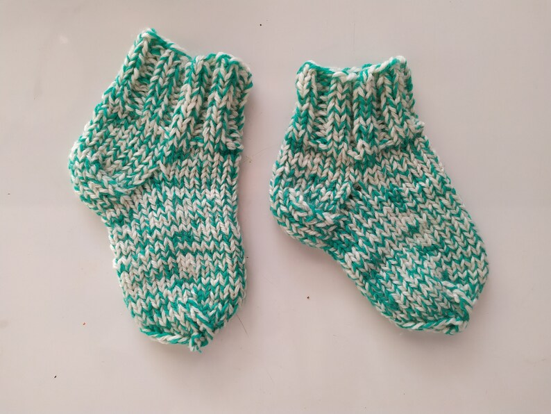 Baby knitted socks Unisex Handmade Birthday gift Christmas image 0