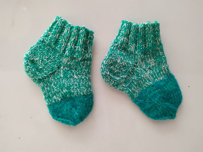 Baby knitted socks Unisex Handmade Birthday gift Christmas image 1