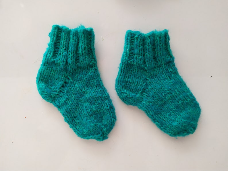 Baby knitted socks Unisex Handmade Birthday gift Christmas image 2