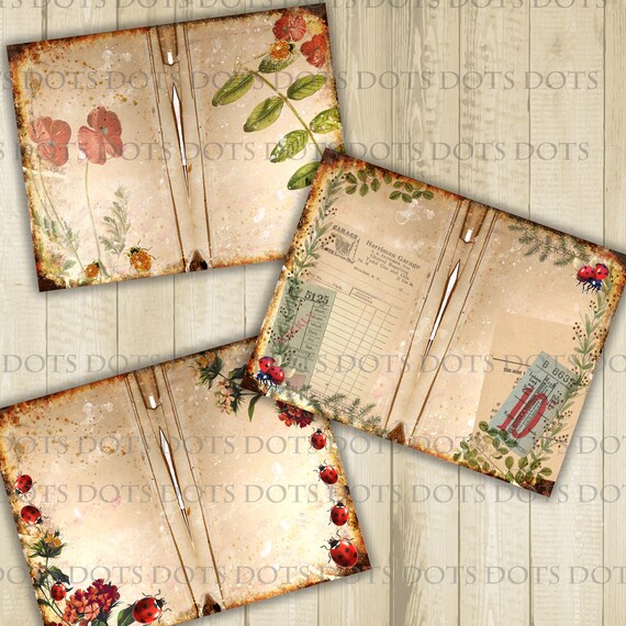 Kit De Papiers Vintage Pour Junk Journal & Collage - 25 Pièces Uniques, Thème Dark Academia, Fait Main Aux USA