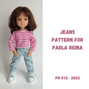 Jeans pattern for Paola Reina dolls.