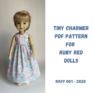 Modello di cucito PDF per abito senza maniche di base per bambole Ruby Red Fashion Friends da 15" – Download digitale – Tutorial per principianti
