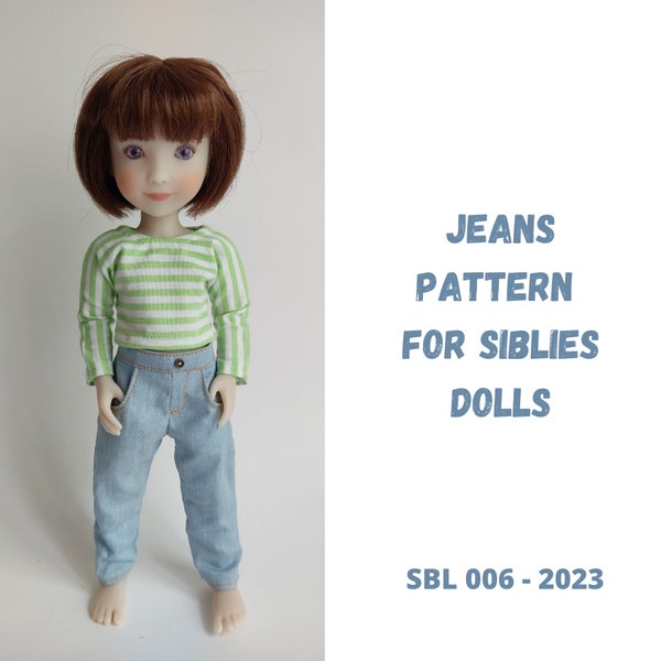 Jeans pattern for Siblies dolls by Ruby Red Fashion Friends.