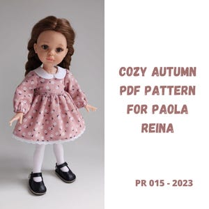 Fall dress pattern for Paola Reina Las Amigas dolls