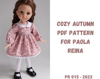 Patrón vestido de otoño para muñecas Paola Reina Las Amigas