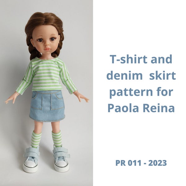 T-shirt and denim pattern for Paola Reina dolls