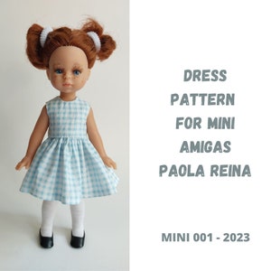 Mini Amigas Paola Reina Dress Sewing Pattern | 21 cm Doll Clothes | PDF Pattern with Step-by-Step Instructions
