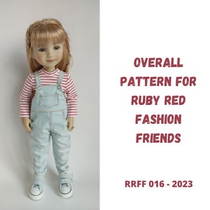 Cartamodello PDF per tuta e maniche lunghe per Ruby Red Fashion Friends – Vestiti per bambole da 37 cm – Download digitale
