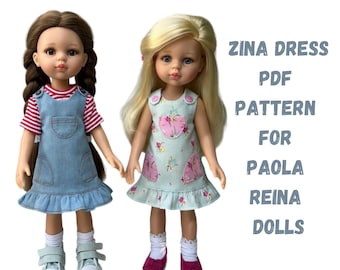 Paola Reina Doll Dress PDF Sewing Pattern: Ruffle Hem, Patch Pockets (Digital Tutorial)