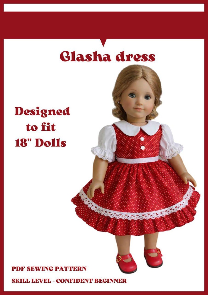 18 Inch Doll Dress PDF Sewing Pattern – Ruffle Skirt, Puffy Sleeves - Etsy
