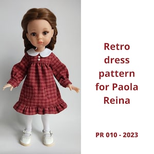 Retro Dress Sewing Pattern for Paola Reina Las Amigas Dolls – PDF Download