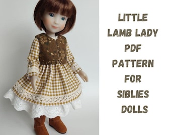 Siblies Doll Dress and Vest Sewing Pattern | Lace and Fluffy Skirt (PDF Pattern)