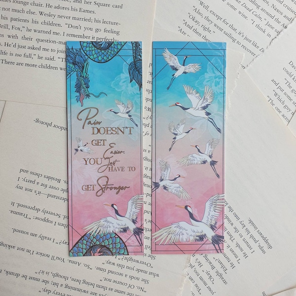 Six Crimson Cranes inspired Bookmark