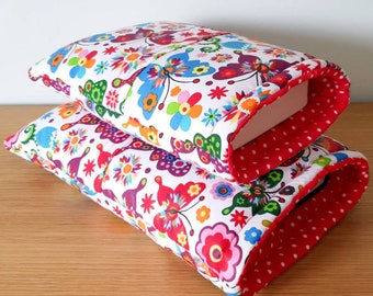 Book Sleeve with Pocket, Book Jacket, Kindle Sleeve, Bookmark Sleeve, Switch Sleeve  Butterflies on White