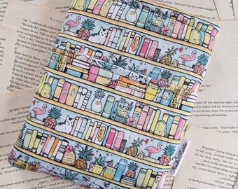 Book Sleeve with Pocket / Book Jacket / Kindle Sleeve  Bookshelf