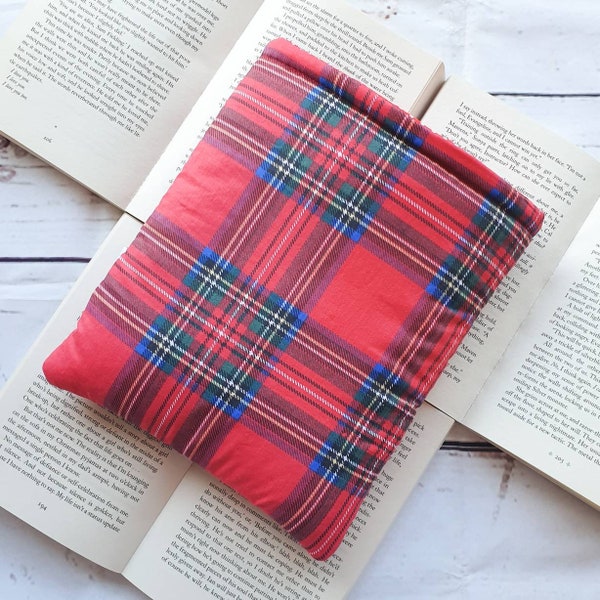 Book Sleeve with Pocket, Book Jacket, Kindle Sleeve, Bookmark Sleeve, Switch Sleeve  Royal Tartan