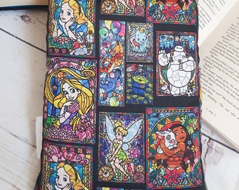 Book Sleeve with Pocket, Book Jacket, Kindle Sleeve, Bookmark Sleeve, Switch Sleeve  Stain Glass Magic 2
