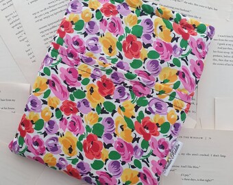 Custodia per libri con tasca, custodia per Kindle, 'Pastel Flowers'