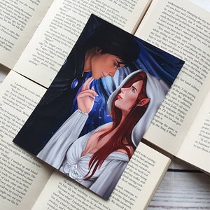 OFFICIALLY LICENSED  Gwyn and Azriel &quot;A Court of Silver Flames&quot; A5 Art Print