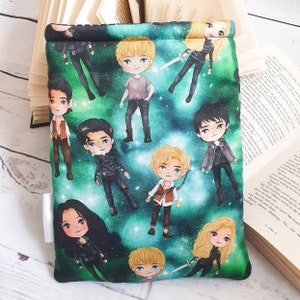 Book Sleeve with Pocket, Book Jacket, Kindle Sleeve, Bookmark Sleeve, Switch Sleeve  Dark Artificies