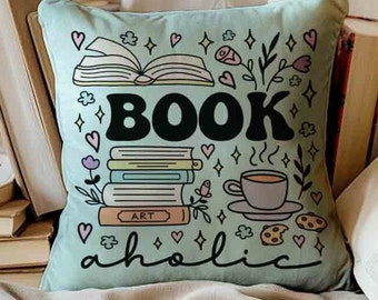 Soft Velour Pillow / Cushion / Bookaholic Blue