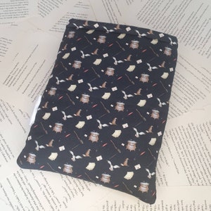 Book Sleeve with Pocket, Book Jacket, Kindle Sleeve, Bookmark Sleeve, Switch Sleeve WIZARDS