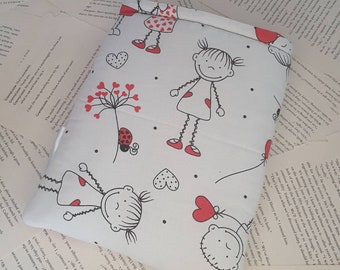 Book Sleeve with Pocket, Book Jacket, Kindle Sleeve, Bookmark Sleeve Couple