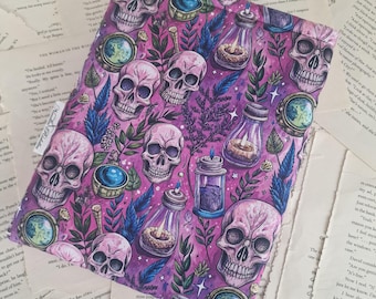 Book Sleeve with Pocket and Kindle Sleeve Skull