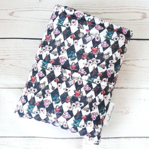 Book Sleeve with Pocket, Book Jacket, Kindle Sleeve, Bookmark Sleeve, Switch Sleeve  Time for Tea