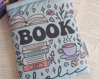 Book sleeve / Book jacket / Kindle sleeve BLUE BOOKAHOLIC