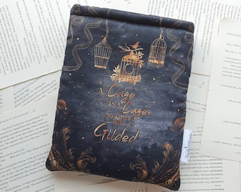 The Plated Prisoner Series / Gild Book Sleeve for Paperback and Hardcover, Fabric Book Dust Jacket, Kindle Sleeve for Paperwhite and Basic