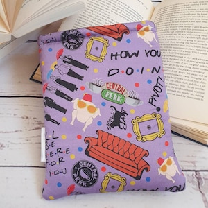 Book Sleeve with Pocket, Book Jacket, Kindle Sleeve, Bookmark Sleeve, Switch Sleeve  Central Perk