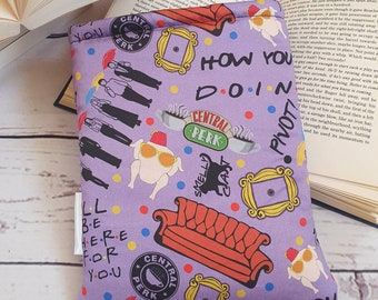 Book Sleeve with Pocket, Book Jacket, Kindle Sleeve, Bookmark Sleeve, Switch Sleeve  Central Perk