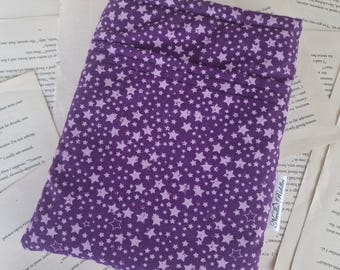 Book Sleeve with Pocket, Book Jacket, Kindle Sleeve Stars