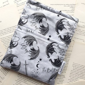 Book Sleeve with Pocket, Book Jacket, Kindle Sleeve, Bookmark Sleeve, Switch Sleeve The Bat Boys