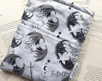 Book Sleeve with Pocket, Book Jacket, Kindle Sleeve, Bookmark Sleeve, Switch Sleeve The Bat Boys