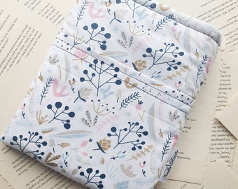 Funda para libro con bolsillo, sobrecubierta para libro, funda para Kindle Wildflowers