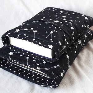 Book Sleeve with Pocket, Book Jacket, Kindle Sleeve, Bookmark Sleeve, Switch Sleeve  Constellation