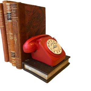 Pair vintage retro style telephone bookends retro shelf tidies book gift new home gift bookworm gift 1970s gift birthday gift image 5