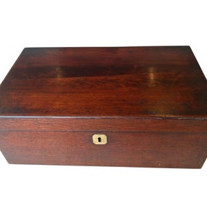 Antique mahogany writing slope with lock and key stationary box circa 1920s literature gift unique gift authors gift