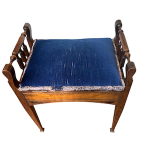 Vintage mahogany piano stool with lift up seat and storage vintage furniture antique stool