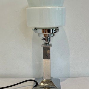 Vintage Art Deco silver chrome column table lamp side lamp Art Deco light vintage light antique lamp image 8
