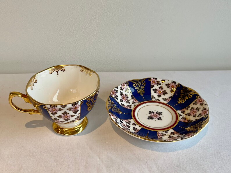 Vintage style Royal Albert 1900s regency blue trio tea cup set cake plate sandwich plate Wedgwood tea cup tea lovers gift