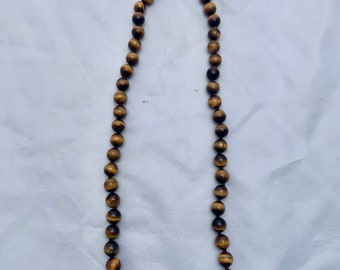 Vintage Edelstein Halskette mit goldenem Tigerauge