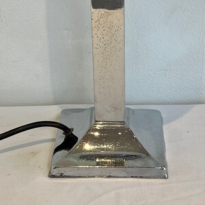 Vintage Art Deco silver chrome column table lamp side lamp Art Deco light vintage light antique lamp image 6