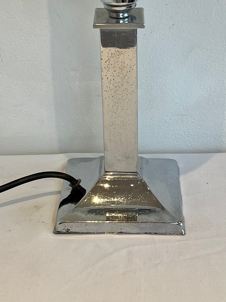 Vintage Art Deco silver chrome column table lamp side lamp Art Deco light vintage light antique lamp image 6